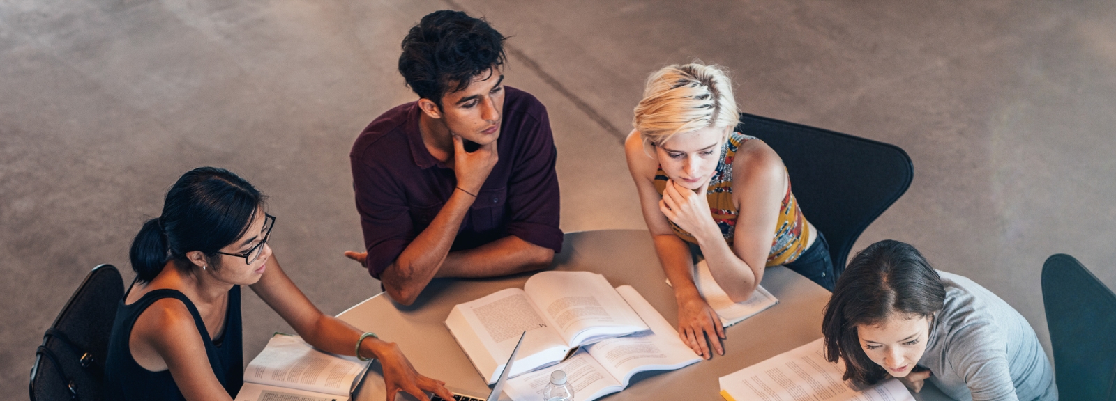 students sitting around a table