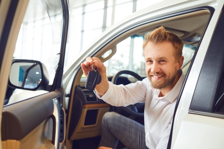 Blonde Man in car