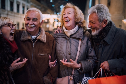 four older people shopping