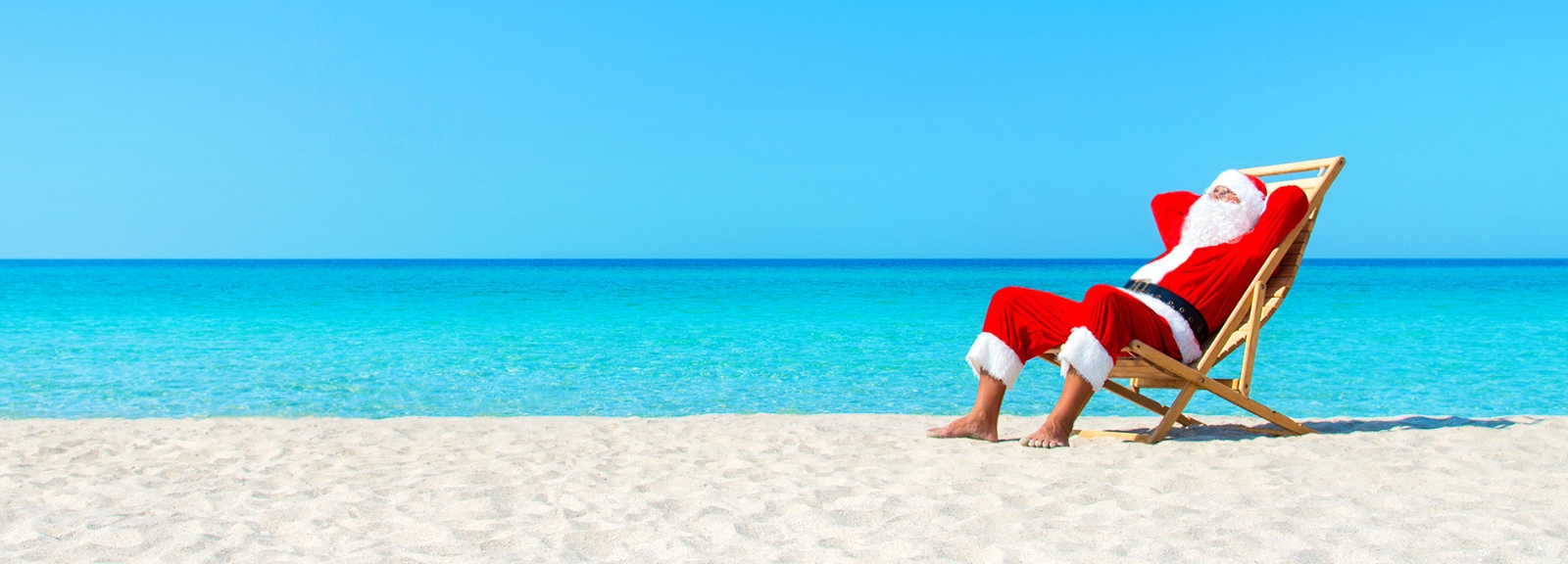 Santa on a beach 