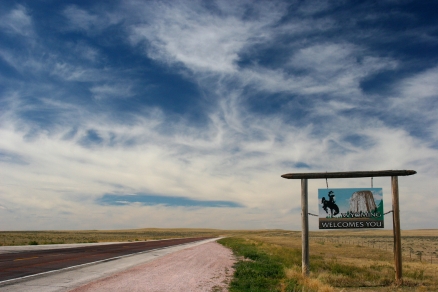 Wyoming border sign