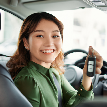Happy Woman Driving