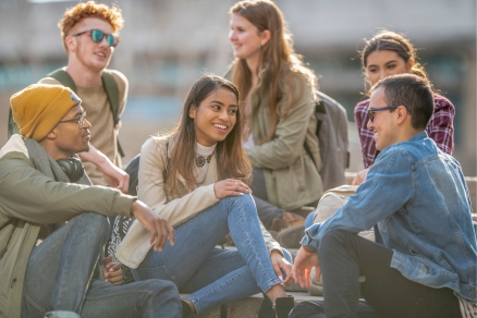 six students talking