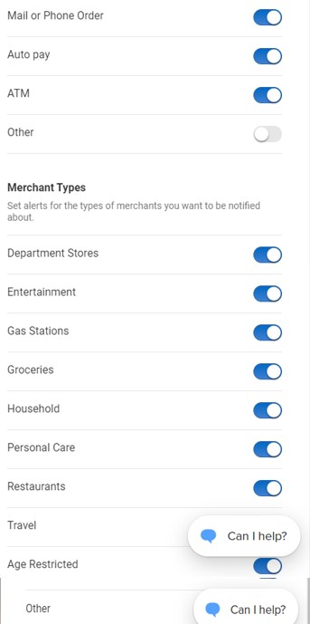 Merchant types