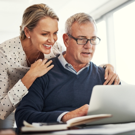 couple looking at computer