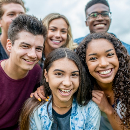 six teens in a group