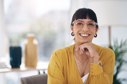 woman in yellow sweater