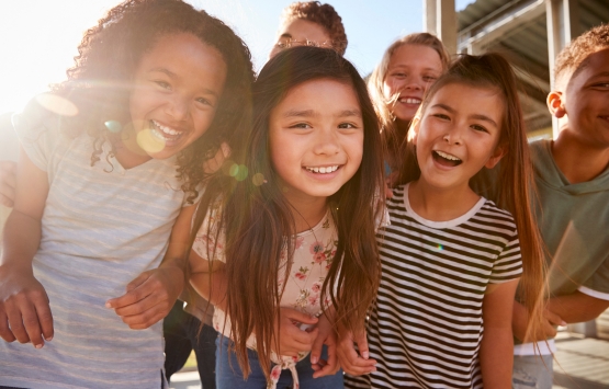 a group of elementary children